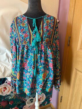 Boho long-sleeve blouse